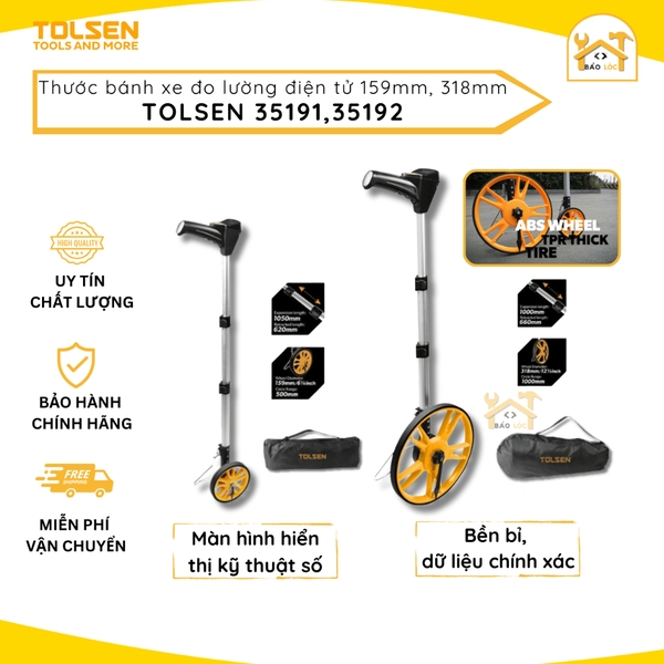 Thước lăn đường điện tử bằng bánh xe 159mm/318mm TOLSEN 35191/35192, Thước đo đường điện tử hiển thị số - Hàng chính hãn