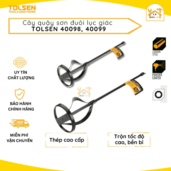 Cây Quậy Sơn (Đuôi Lục Giác) 40cm / 60cm - Tolsen 40098/ 40099 - Hàng chính hãng.