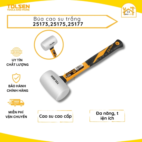 Búa Cao Su Đầu Trắng 80z/160z/240z - 225g/450g/675g Rubber Mallet TOLSEN 25173/25175/25177 - Hàng chính hãng.