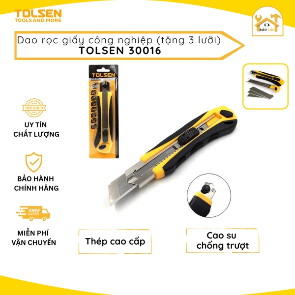 Dao rọc giấy thay lưỡi tự động, loại lớn 25x125x0.7mm công nghiệp thép SK5 Tolsen 30016, 30017
