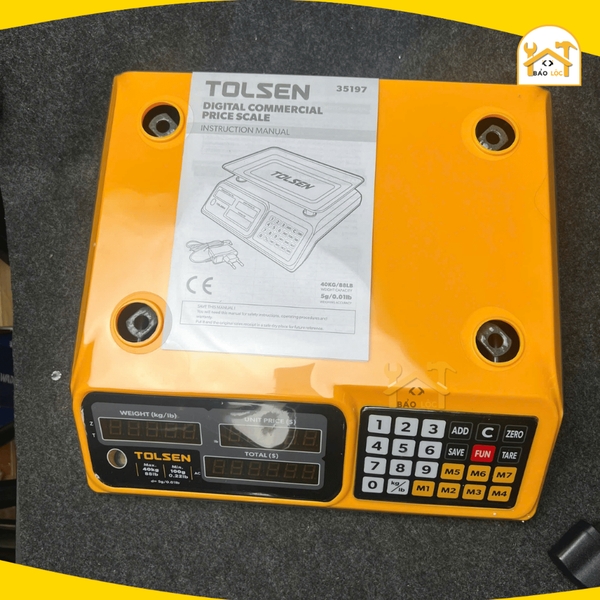 Cân điện tử 40kg TOLSEN 35197 phê duyệt CE - Hàng chính hãng.