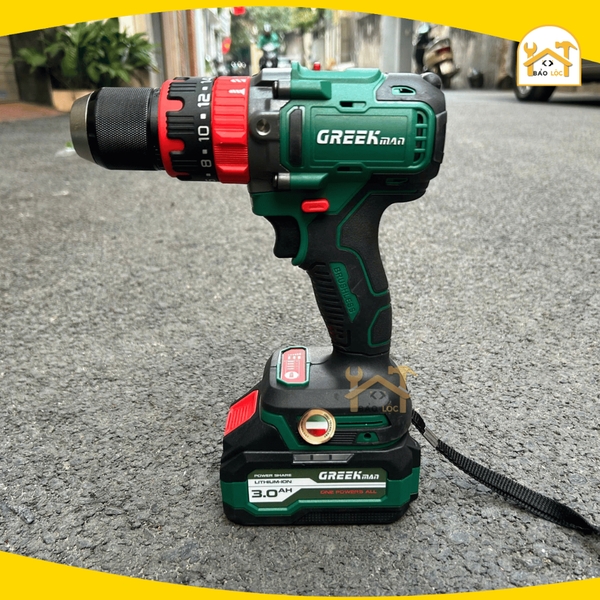 Máy khoan pin GREEK MAN M21-GMK90N , Lực siết 90NM, Chuyên khoan bê tông, khoan tường, sắt, gỗ, bắt vít