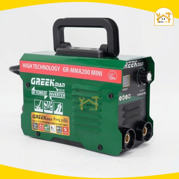 Máy hàn điện tử mini GREEKMAN MMA200Mini, Hàn que 2.6-3.2mm - dây hàn 5m