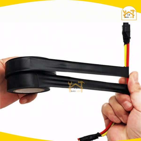 Băng keo đen cách điện Nano 0,12mmx18mmx20Yard - Chất liệu Rubber bám dính tốt, PVC tính đàn hồi cao.