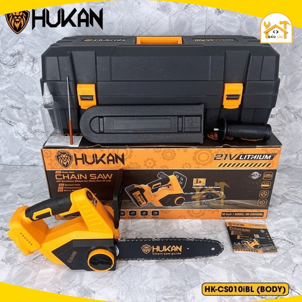 Máy cưa xích dùng pin 21V HUKAN HK-CS010iBL, Lam xích dài 10 inch, Công suất 850W HK Máy xây dựng
