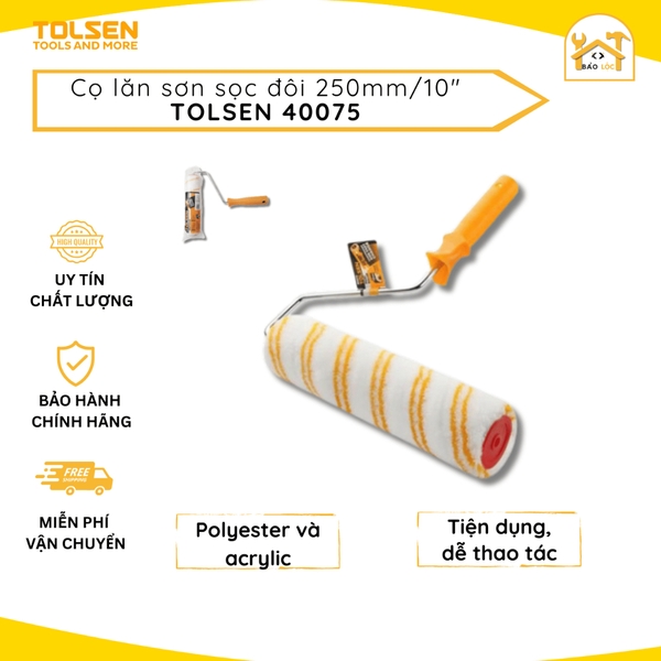Cọ lăn sơn sọc đôi cao cấp Tolsen 40075 10″ 250mm - Hàng chính hãng.