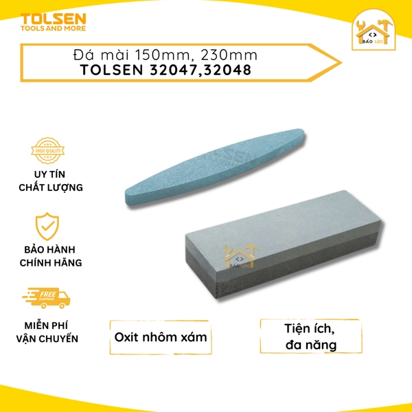 Đá mài dao, kéo 2 mặt đa năng 150mm, 230mm TOLSEN 32047/32048  mài kim loại sắt, thép, nhôm, đồng