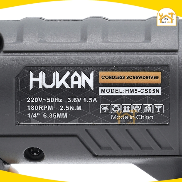 Máy vặn vít mini, vít gập HUKAN HM5-CS05N, Lực siết 2.5Nm, Đầu lục giác 6.35, Tốc độ 180v/p