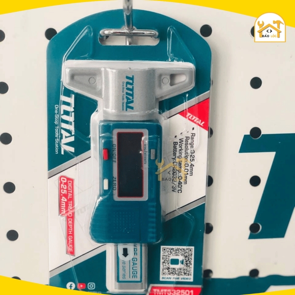 Thước đo độ sâu điện tử TOTAL TMT332501 dùng pin 3V phạm vi đo từ 0 đến 25.4mm dễ dàng chuyển đổi hệ thống - Hàng chính