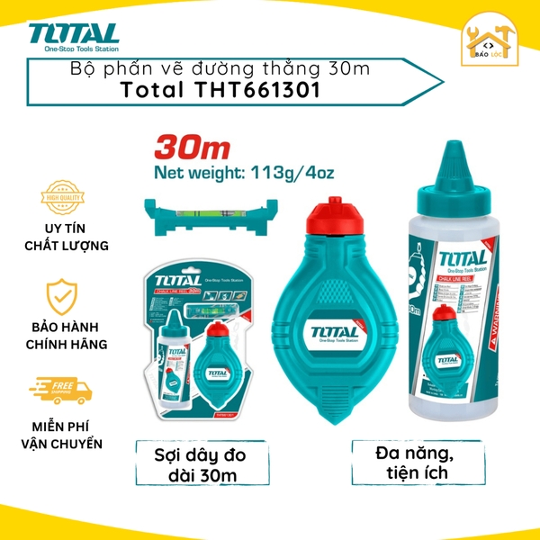 Bộ phấn vẽ đường thẳng THT661301 Thước búng mực, bật mực dễ dàng tẩy xóa, tốc độ tua nhanh