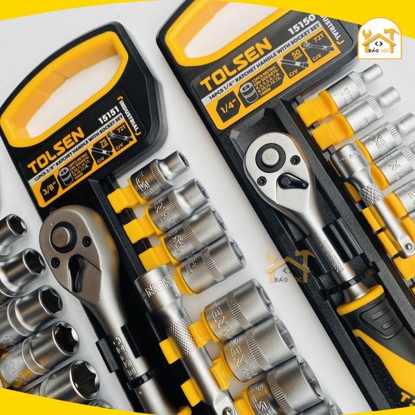 Bộ Đầu Típ Tự Động, Bộ khẩu 12 Món Tolsen 15151 (3/8