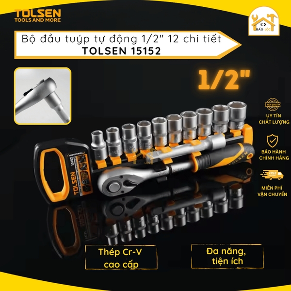 Bộ Đầu Típ Tự Động, Bộ khẩu 12 Món Tolsen 15152 (1/2