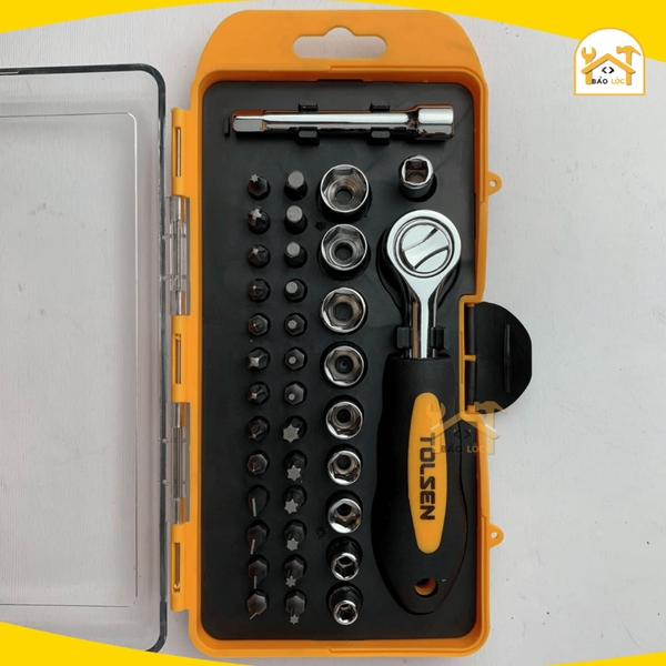 Bộ vít típ 38 cây Tolsen 20035, bộ dụng cụ gia đình đa năng - Hàng chính hãng.