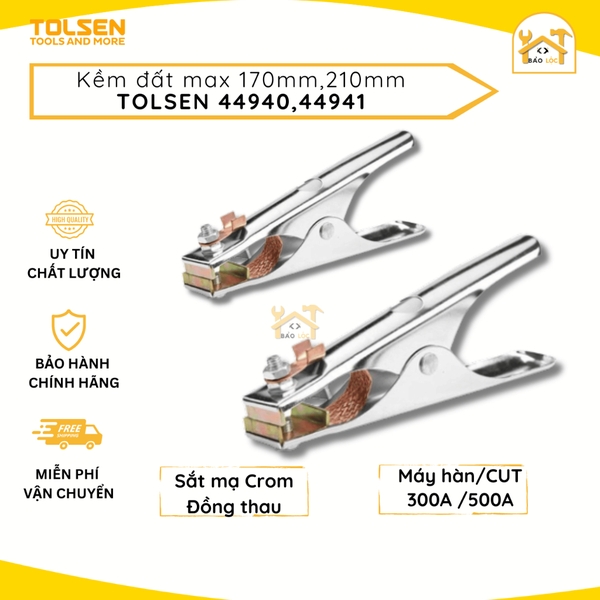 Kẹp đất, kẹp max, kẹp mát Tolsen 170mm,210mm - Tolsen 44940, 44941 - Hàng chính hãng.