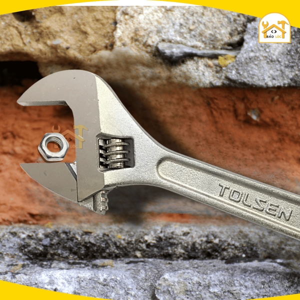 Mỏ lết cán trơn 300mm 12inch Tolsen 15004 , Chất liệu thép mạ Crom - Hàng chính
