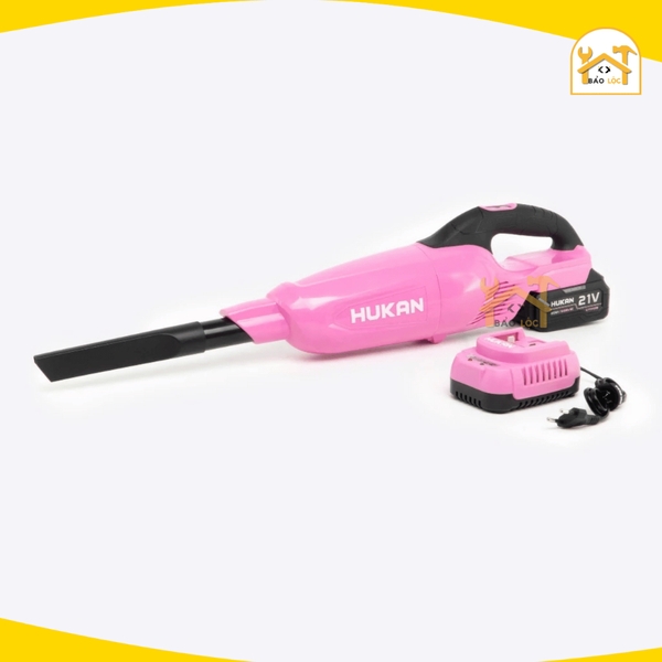 Máy hút bụi pin màu Hồng HUKAN HM21-G1-HVC5050, Hộp chứa 800ml - Lực hút khỏe, hút cả bụi mịn - Hàng chính hãng.