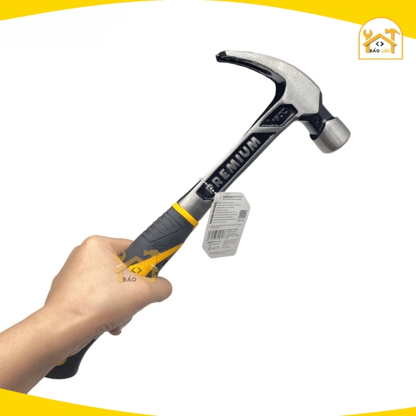 Búa sừng dê TOLSEN 25171 nguyên khối 16oz/ 454g, thép Carbon, búa nhổ đinh cán nhựa chống trơn trượt
