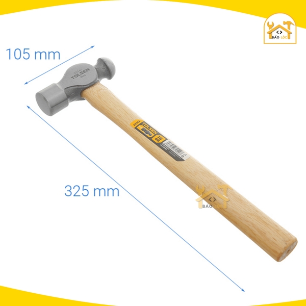 Búa Đầu Tròn, Đầu Bi Cán Gỗ 16oZ, 32oz  (450g,900g) Tolsen25142,25145 - Hàng chính hãng.