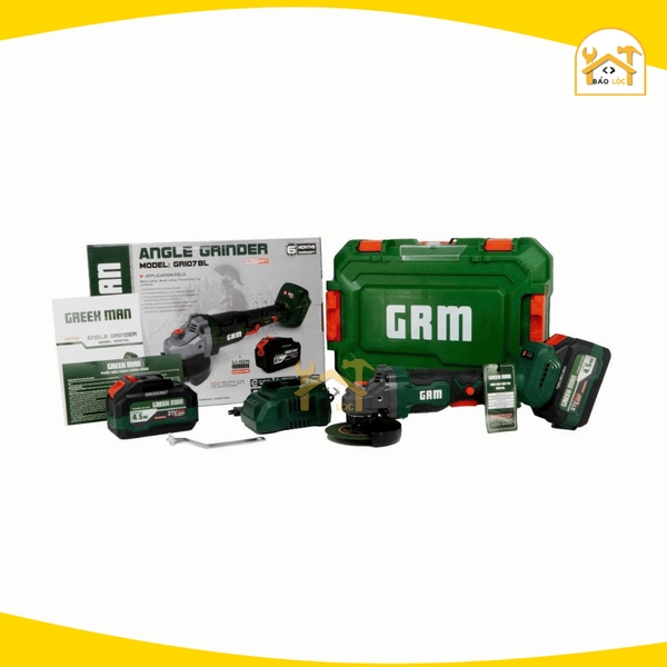 Máy Mài Pin GREEKMAN GR107BL, Động Cơ Đồng, Không Chổi Than, 3 Cấp Tốc, Chống Khởi Động Lại, Tặng 2 đá cắt.