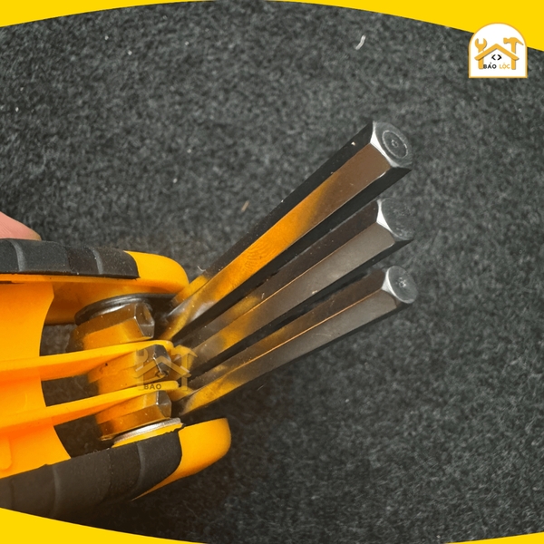 Bộ lục giác xếp 8 cây thép Cr-V TOLSEN 20098 (Hệ Inch và Mét) - Hàng chính hãng.