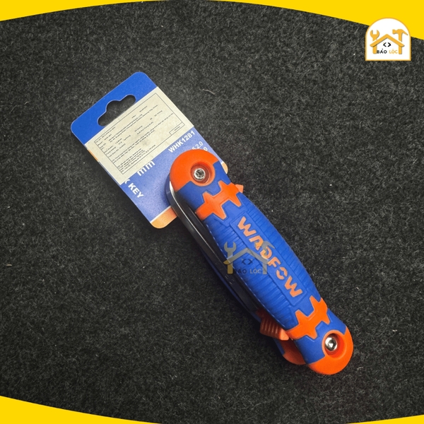 Bộ 8 chìa lục giác đầu bằng dạng xếp 1.5-8mm Wadfow WHK1281, chất liệu Thép Cr-V - Hàng chính hãng.