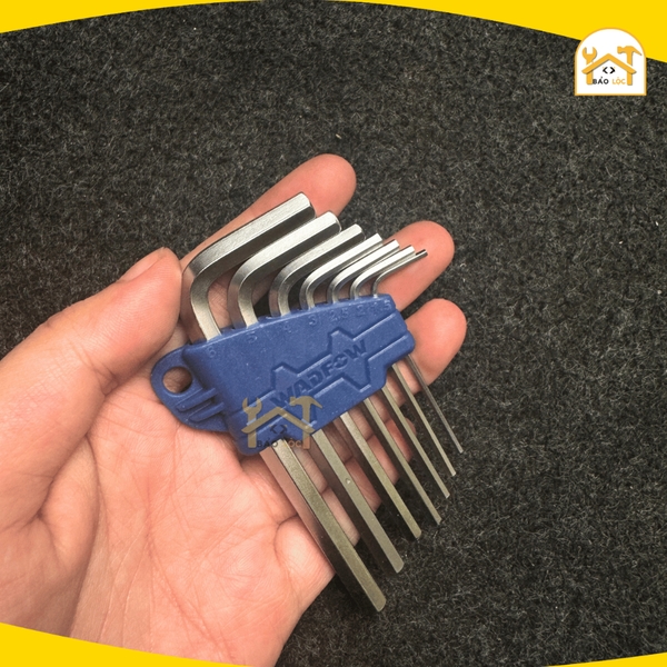 Bộ 7 chìa lục giác Wadfow WHK1671 kích thước 1.5mm - 6mm tay vặn ngắn thép carbon mạ chrome xử lý nhiệt - Hàng chính hãn