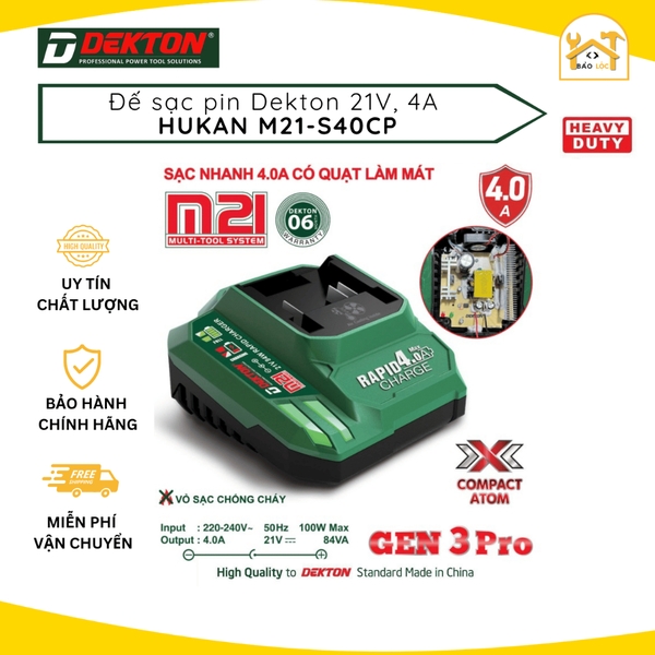 Sạc pin nhanh Dekton S25A, S20Pro, S40CP - Hàng chính hãng.