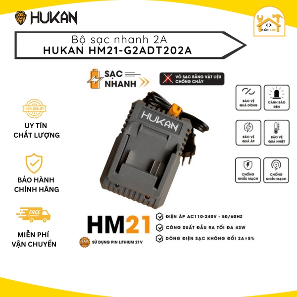 Đế sạc pin, Sạc pin HUKAN HM21-G2ADT202A dòng sạc nhanh 2.0A chân pin phổ thông - Hàng chính hãng.
