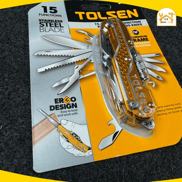 Bộ dao xếp đa năng 15in1 TOLSEN 30048 Bộ dao nhiều lưỡi mọc khóa - Hàng chính hãng.