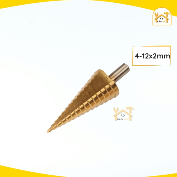 Mũi khoan bậc Titanium HSS 4-12x2mm, 4-20x2mm, 4-32x2mm Tolsen 75871/75872/75873 - Hàng chính hãng.