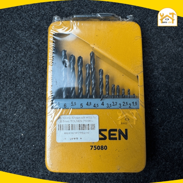 Bộ Mũi Khoan Kim Loại Sắt Gỗ DIN338 HSS 13,19 cây Tolsen 75080,75081 - Hàng chính hãng.