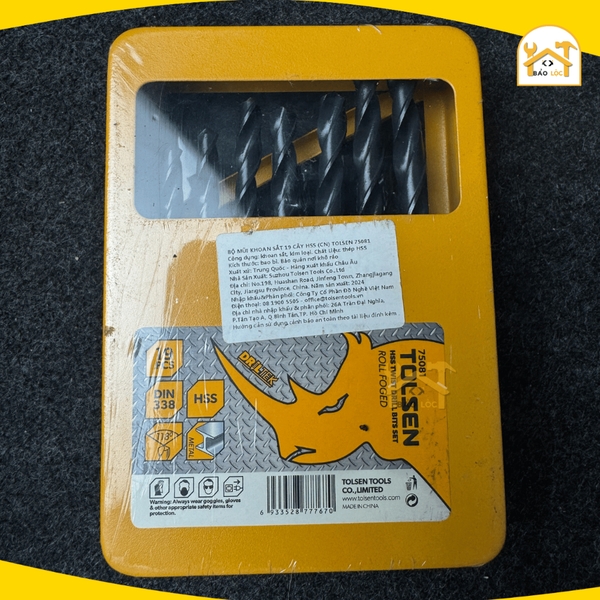 Bộ Mũi Khoan Kim Loại Sắt Gỗ DIN338 HSS 13,19 cây Tolsen 75080,75081 - Hàng chính hãng.