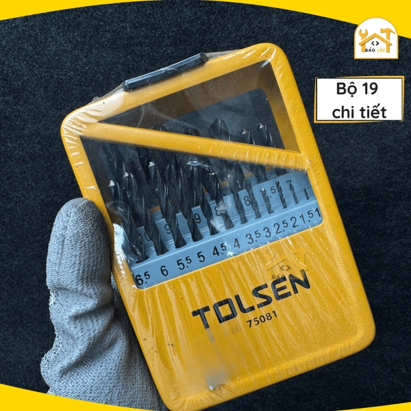 Bộ Mũi Khoan Kim Loại Sắt Gỗ DIN338 HSS 13,19 cây Tolsen 75080,75081 - Hàng chính hãng.