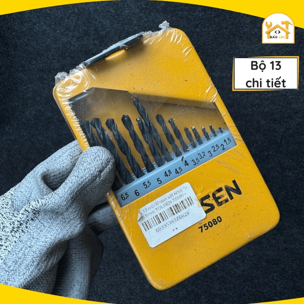 Bộ Mũi Khoan Kim Loại Sắt Gỗ DIN338 HSS 13,19 cây Tolsen 75080,75081 - Hàng chính hãng.