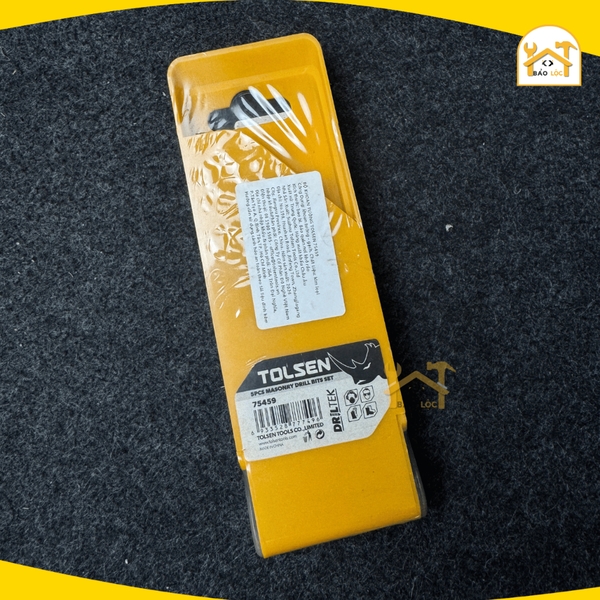 Bộ khoan tường 5 cây kích cỡ 4,5,6,8,10mm Tolsen 75459, chất liệu thép hợp kim mạ crom - Hàng chính hãng.