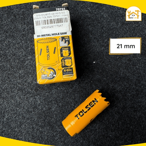Mũi khoét lỗ sắt TOLSEN kích cỡ 21,27,35,43mm - 75721,75727,75735,75743 - Hàng chính hãng.