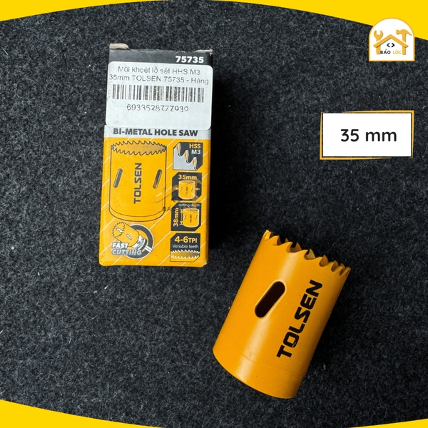 Mũi khoét lỗ sắt TOLSEN kích cỡ 21,27,35,43mm - 75721,75727,75735,75743 - Hàng chính hãng.
