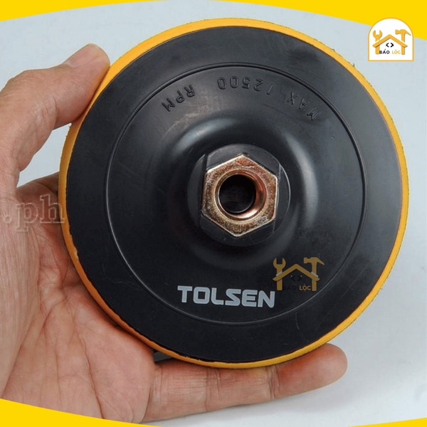 Miếng Chà Đệm Cao Su Tolsen Có Đai Ốc đánh bóng và mài kim loại, gạch đá 115,125,150mm - 77260, 77261, 77262 -