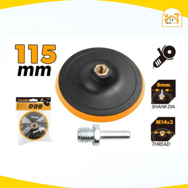 Miếng Chà Đệm Cao Su Tolsen Có Đai Ốc đánh bóng và mài kim loại, gạch đá 115,125,150mm - 77260, 77261, 77262 -