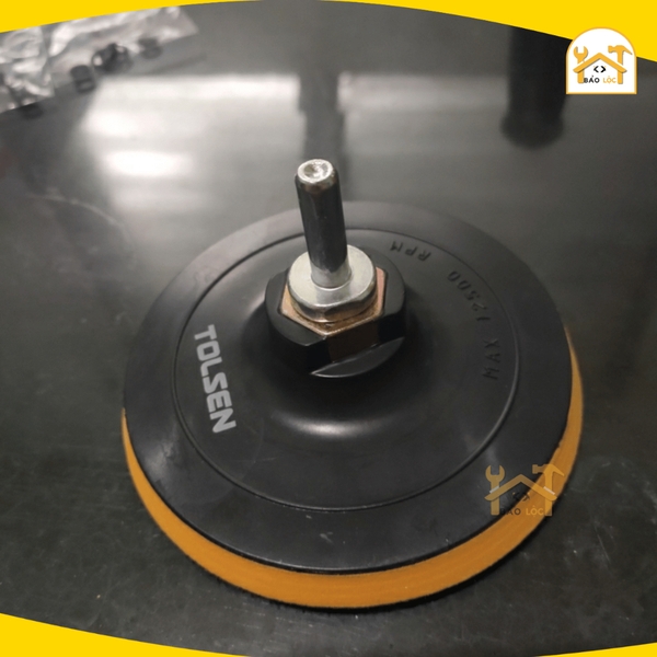 Miếng Chà Đệm Cao Su Tolsen Có Đai Ốc đánh bóng và mài kim loại, gạch đá 115,125,150mm - 77260, 77261, 77262 -