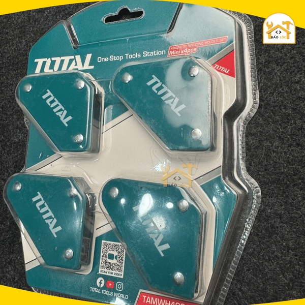 Bộ ke góc hàn nam châm 3 góc Total TAMWH4001 4 nam châm mini 45 độ, 90 độ, 135 độ