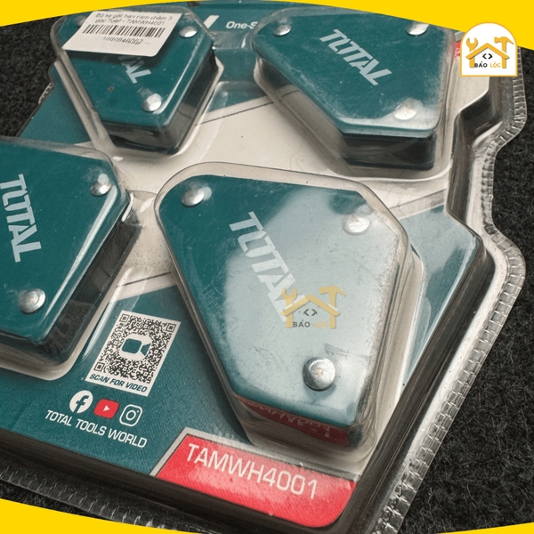 Bộ ke góc hàn nam châm 3 góc Total TAMWH4001 4 nam châm mini 45 độ, 90 độ, 135 độ