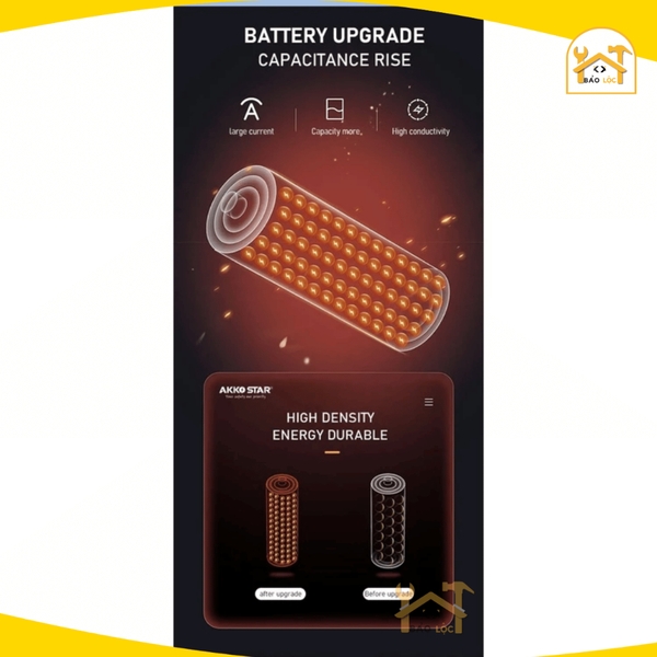 Pin tiểu AAA, pin trung AA, pin đại A Akko Star, Pin cao cấp cho chìa khoá, remote TV, đồng hồ