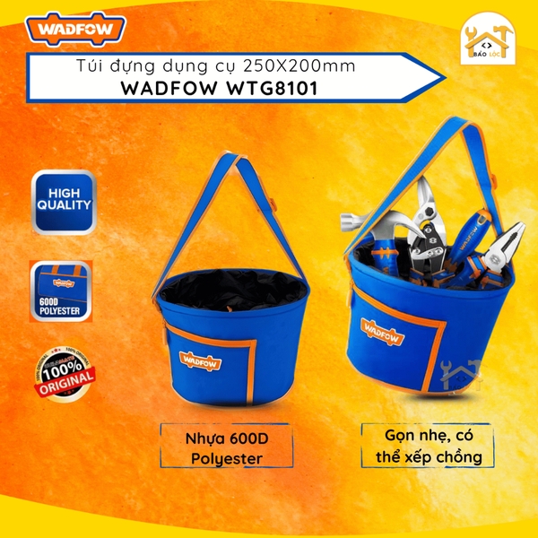 Giỏ, túi đựng dụng cụ, giỏ đựng ốc vít linh kiện 250x200mm WADFOW WTG8101 - Hàng chính hãng