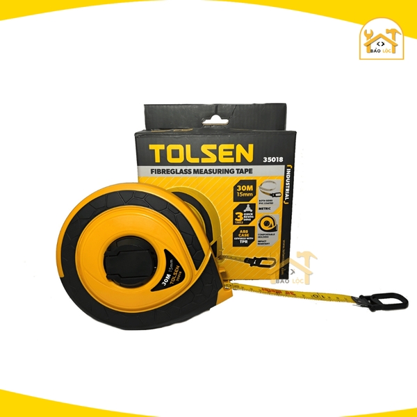 Thước Cuộn, Thước dây 20m 30m 50m nhựa sợi thủy tinh cao cấp Tolsen 35017/ 35018/ 35019 - Hàng chính hãng.