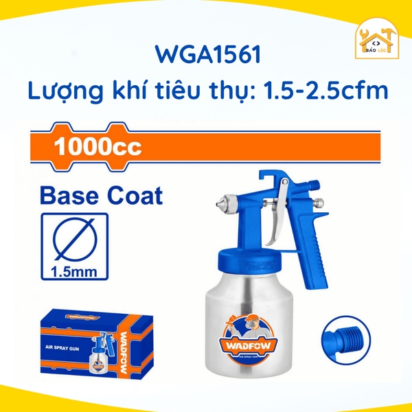 Bình phun sơn dùng khí 1000cc WADFOW WGA1501/WGA1561 - Hàng chính hãng.