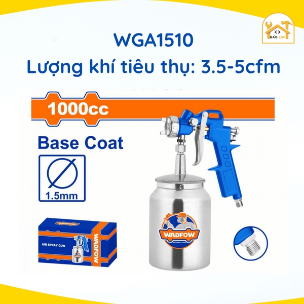 Bình phun sơn dùng khí 1000cc WADFOW WGA1501/WGA1561 - Hàng chính hãng.