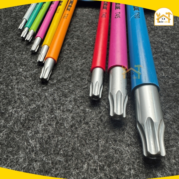 Bộ 9 lục giác KingBlue KL9-09 (đầu hoa thị) - Thép S2 cao cấp có độ bền cao - Hàng chính hãng.