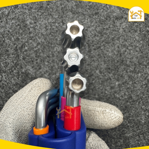 Bộ 9 lục giác KingBlue KL9-09 (đầu hoa thị) - Thép S2 cao cấp có độ bền cao - Hàng chính hãng.
