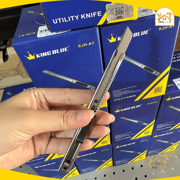 Dụng cụ rọc giấy bản nhỏ 9mm Kingblue KJH-A1, chất liệu thép SK4 bền bỉ, chống gỉ sét - Hàng chính hãng.